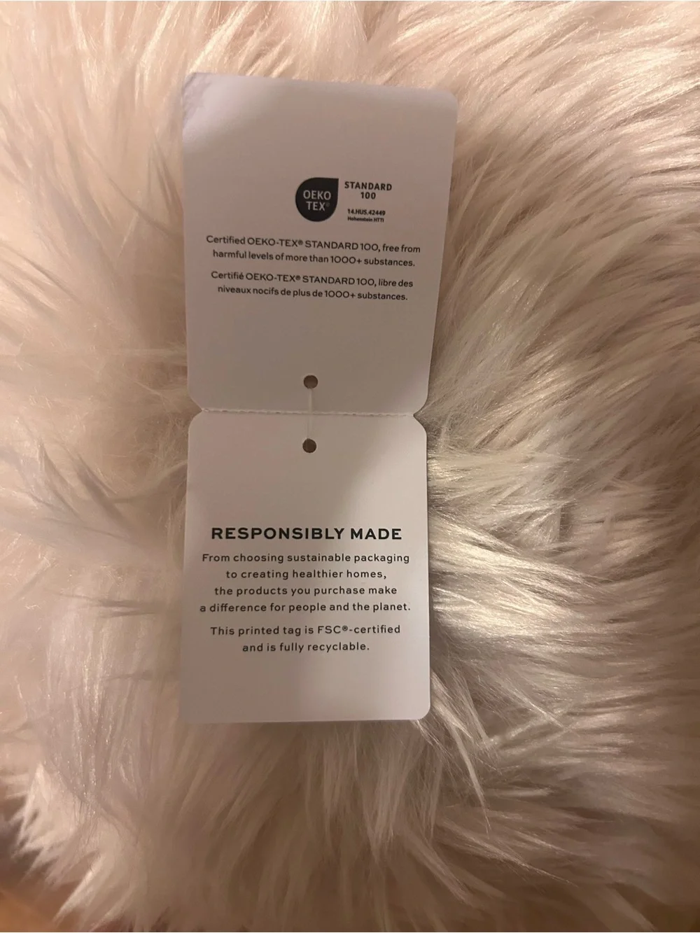 NWT Pottery Barn faux fur pillow #1